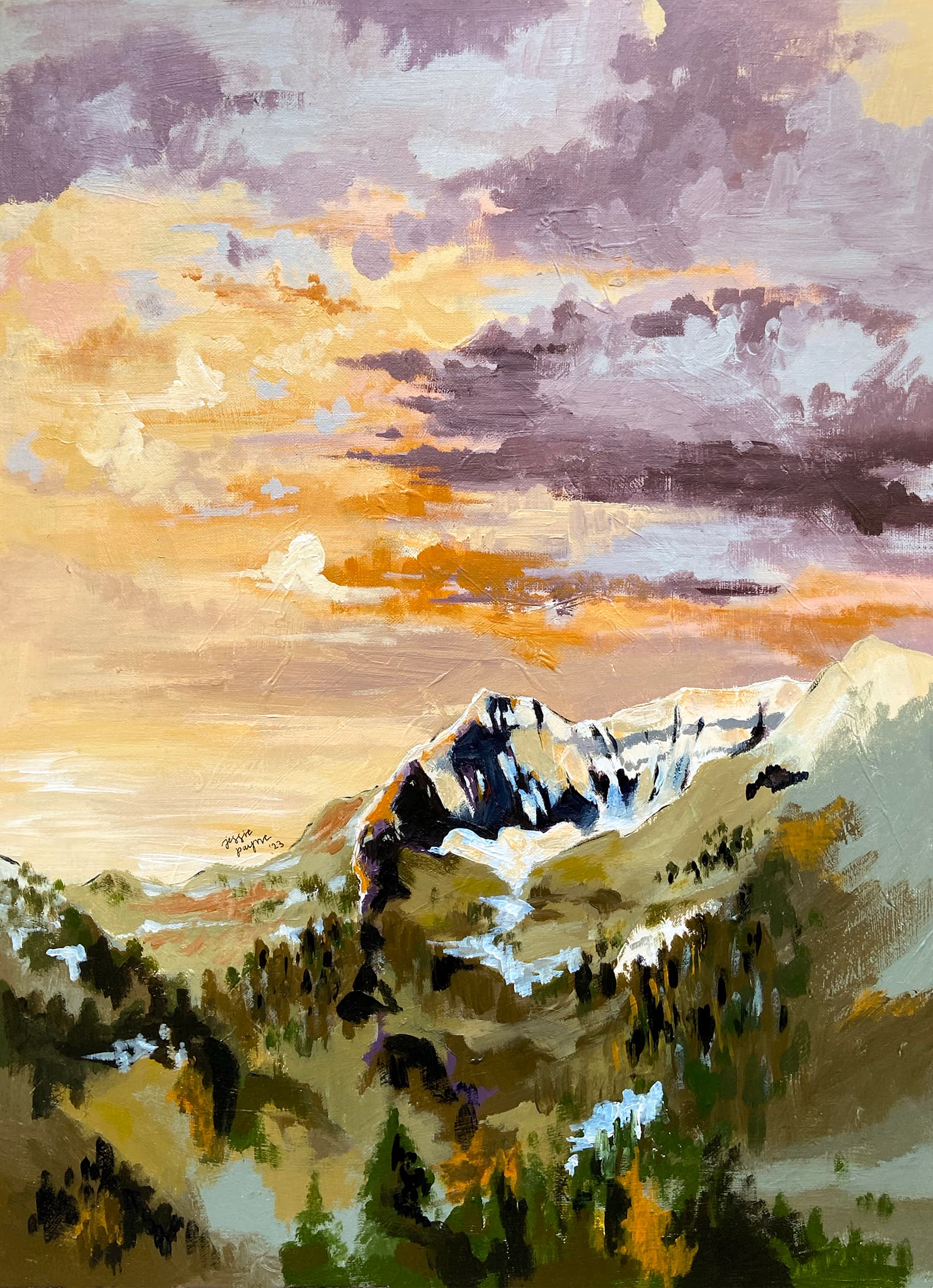 Orange Cloud, Blue Mountain Art Print